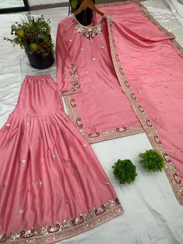 Pink_Pure_Chinon_Silk_Festive_Wear_Readymade_Salwar_Suit