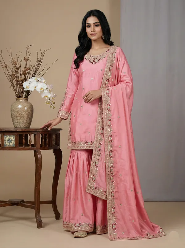 Pink_Pure_Chinon_Silk_Festive_Wear_Readymade_Salwar_Suit
