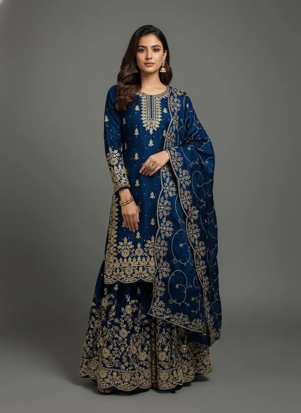 Blue_Premium_Heavy_Embroidery_Readymade_Salwar_Suit