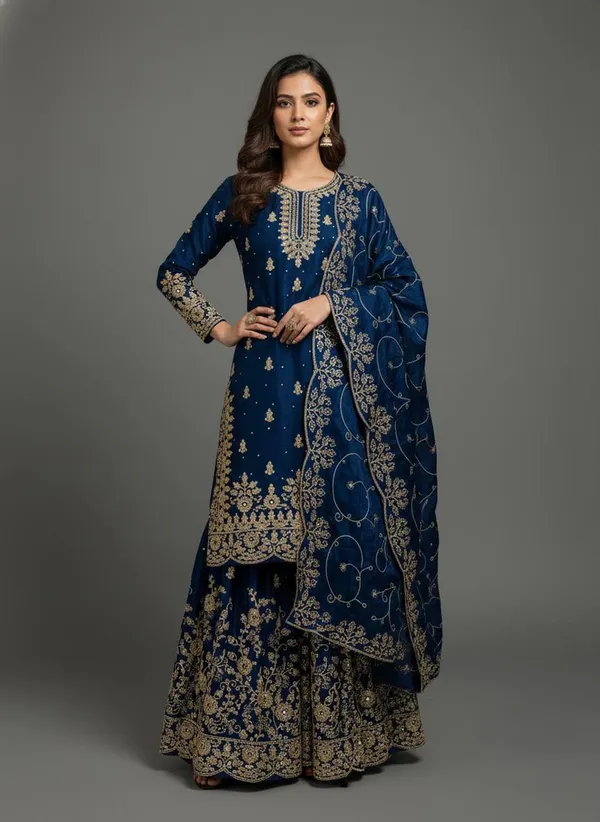 Blue_Premium_Heavy_Embroidery_Readymade_Salwar_Suit