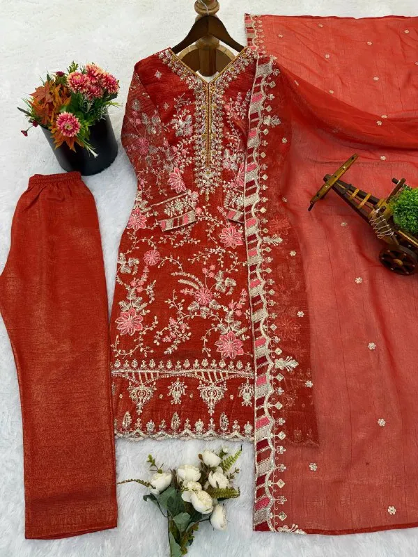 Orange_Classic_Designer_Readymade_Salwar_Suit