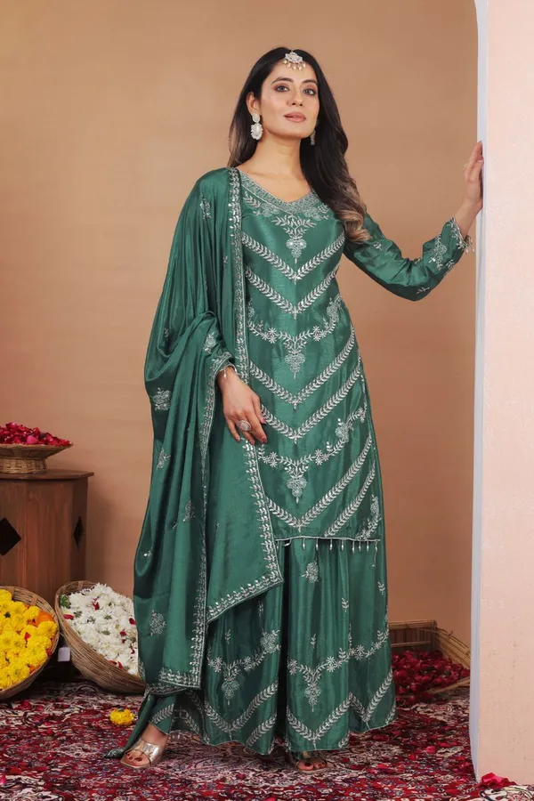 Sea_Green_Wedding_Wear_Readymade_Salwar_Suit_With_Sequence_Work