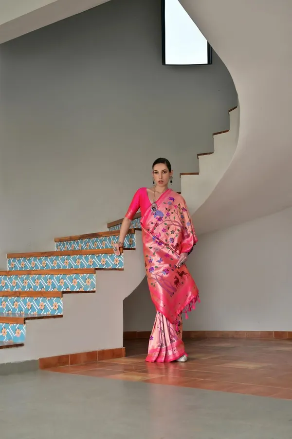Pink_Festive_Designer_Banarasi_Silk_Paithani_Saree_Default_Title