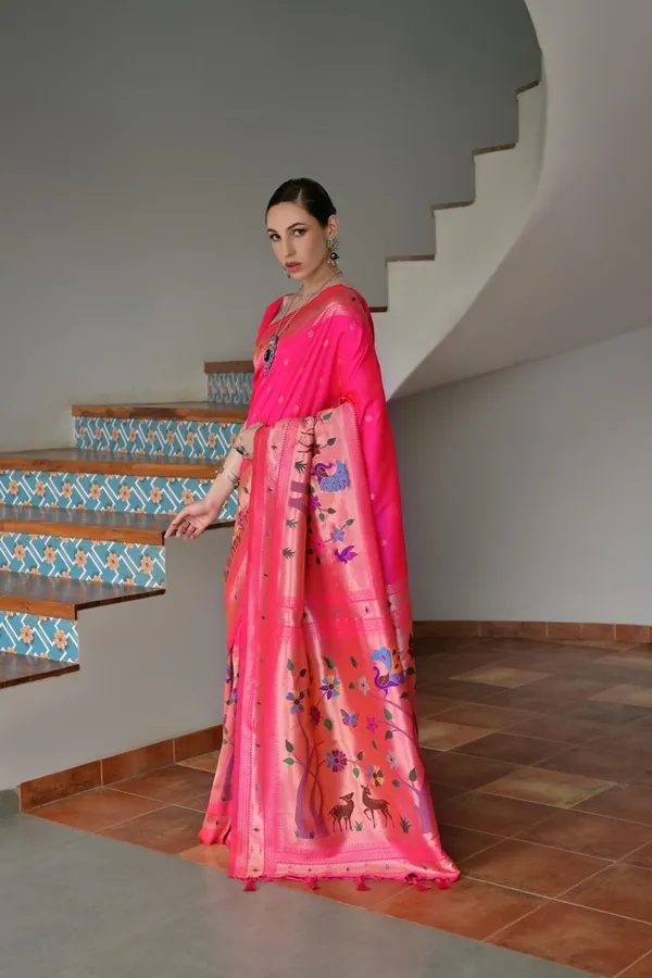 Pink_Festive_Designer_Banarasi_Silk_Paithani_Saree_Default_Title