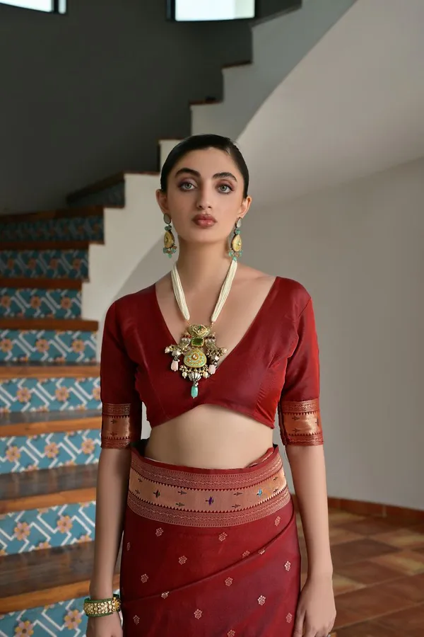 Maroon_Classic_Designer_Banarasi_Silk_Paithani_Saree_Default_Title