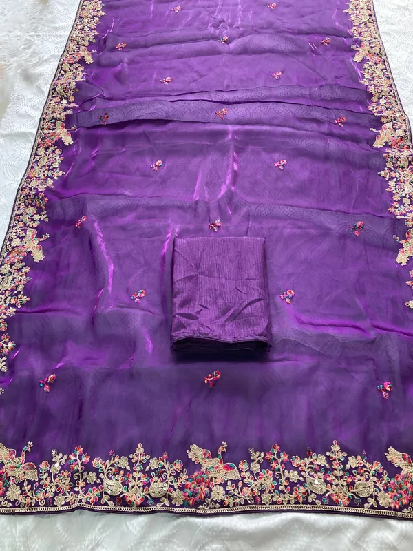 Purple_Premium_Designer_Zimmy_Chu_Saree_With_Mono_Banglory_Silk_Blouse_Default_Title