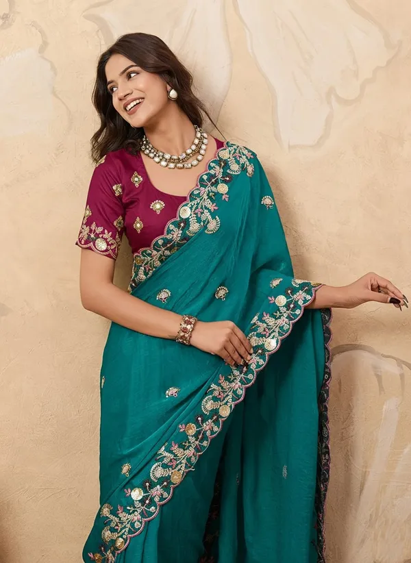 Blue_Party_Wear_Designer_Soft_Fendy_Chiffon_Saree_Default_Title