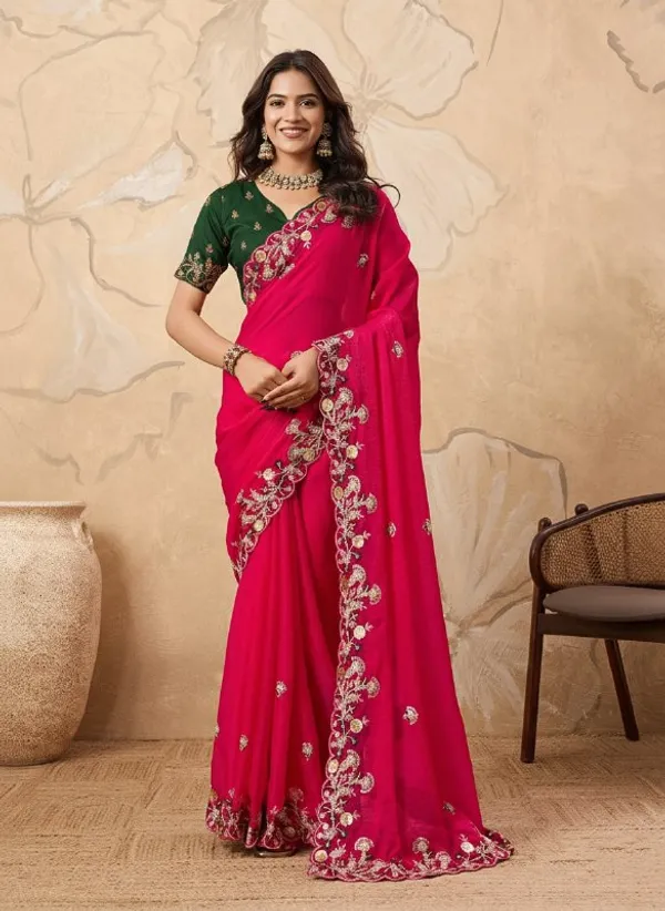 Pink_Festive_Designer_Soft_Fendy_Chiffon_Saree_With_Blouse_Default_Title