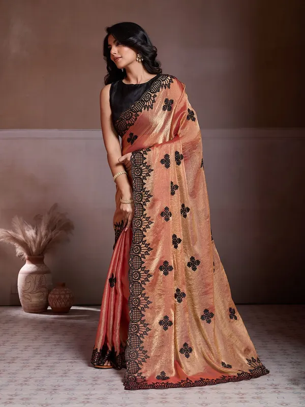 Orange_Premium_Designer_Fendy_Chiffon_Saree_With_Blouse_Default_Title