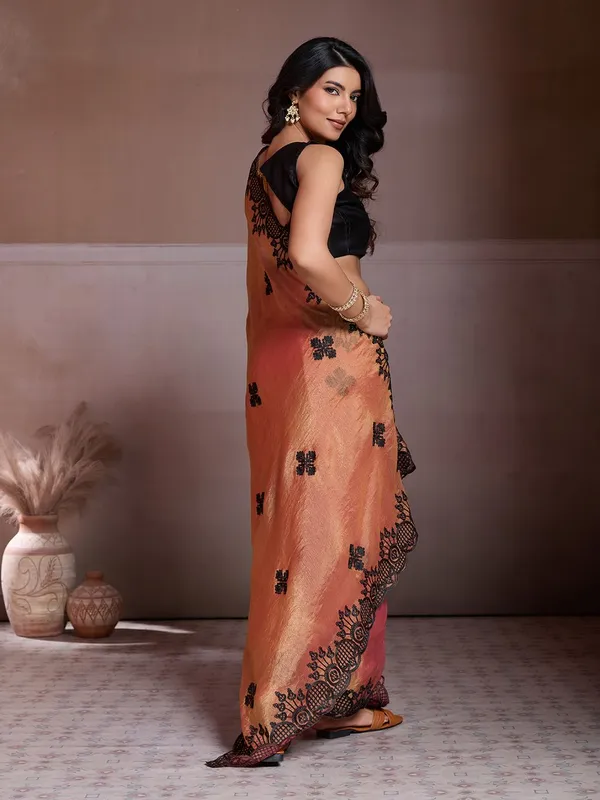 Orange_Premium_Designer_Fendy_Chiffon_Saree_With_Blouse_Default_Title