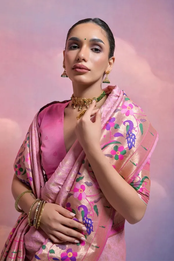 Pink_Classic_Function_Wear_Bandhej_Print_Georgette_Saree_Default_Title