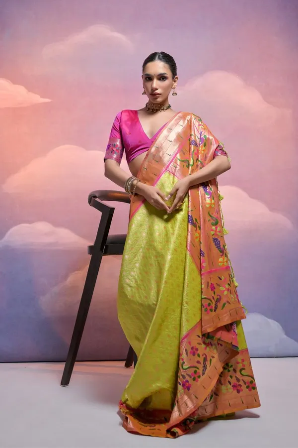 Mehendi_Premium_Designer_Soft_Banarasi_Silk_Saree_With_Banarasi_Silk_Blouse_Default_Title