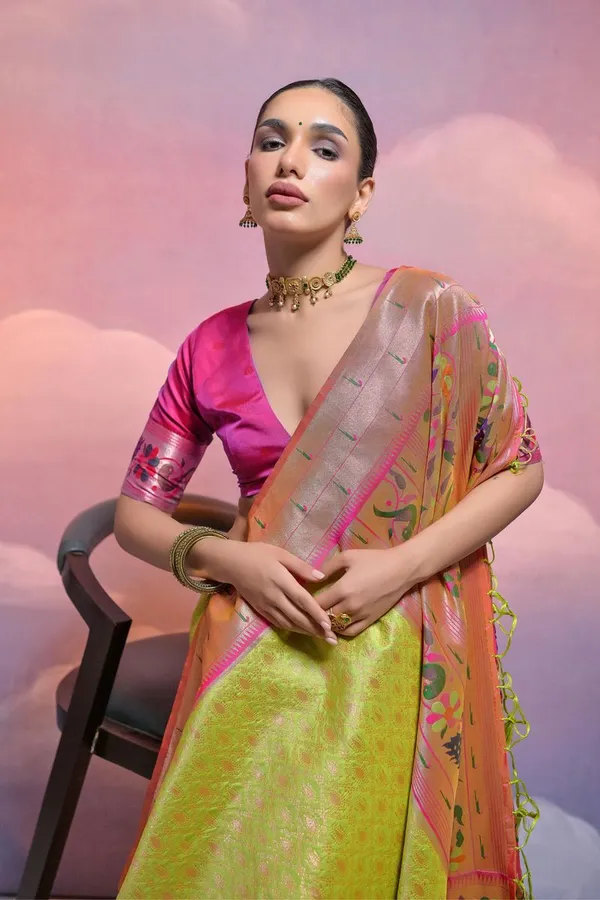 Mehendi_Premium_Designer_Soft_Banarasi_Silk_Saree_With_Banarasi_Silk_Blouse_Default_Title