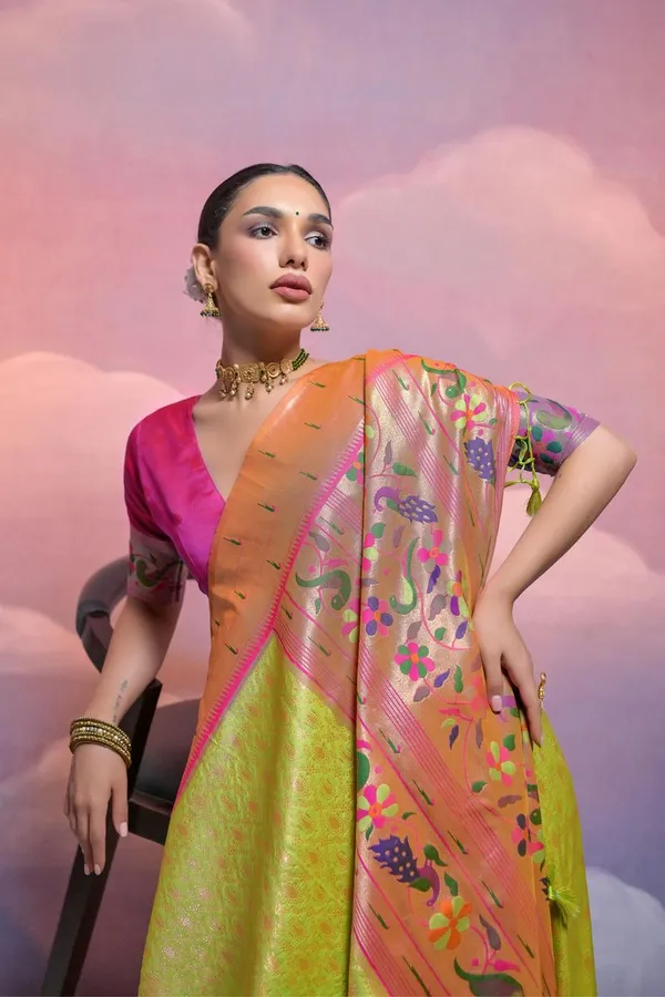 Mehendi_Premium_Designer_Soft_Banarasi_Silk_Saree_With_Banarasi_Silk_Blouse_Default_Title