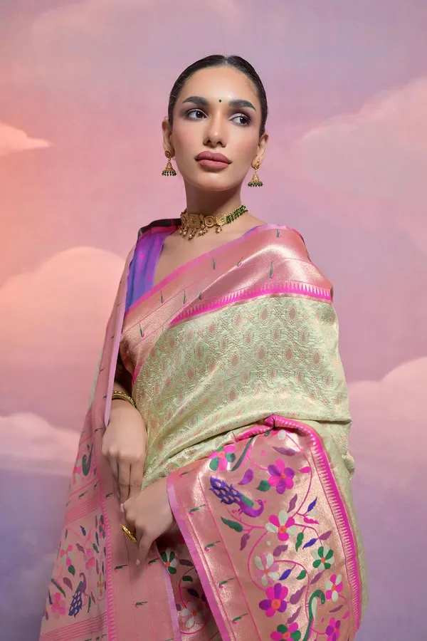 Light_Pista_Classic_Function_Wear_Designer_Soft_Banarasi_Silk_Saree_Default_Title