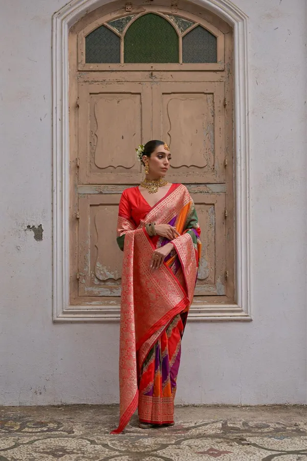 Multi_Color_Festive_Party_Wear_Designer_Soft_Banarasi_Silk_Saree_Default_Title
