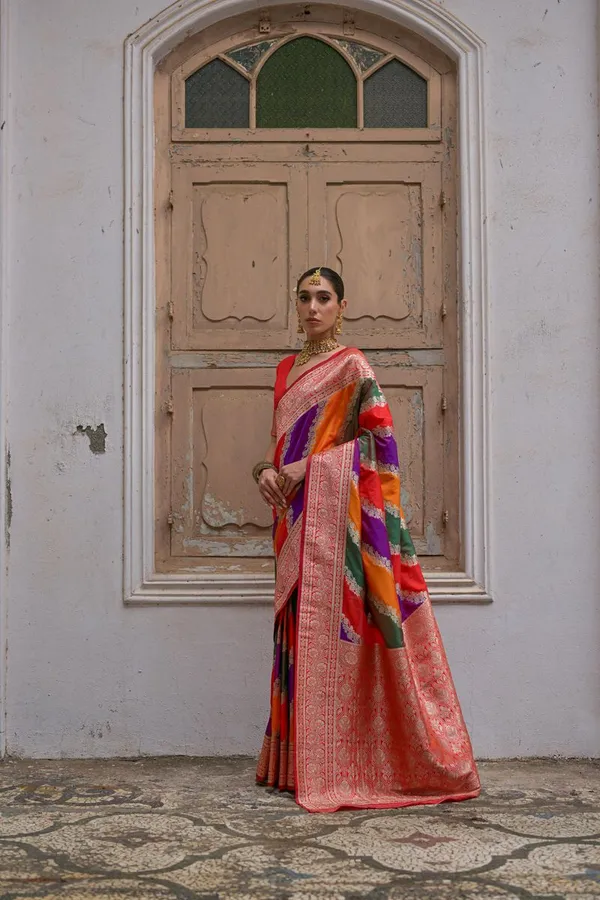 Multi_Color_Festive_Party_Wear_Designer_Soft_Banarasi_Silk_Saree_Default_Title