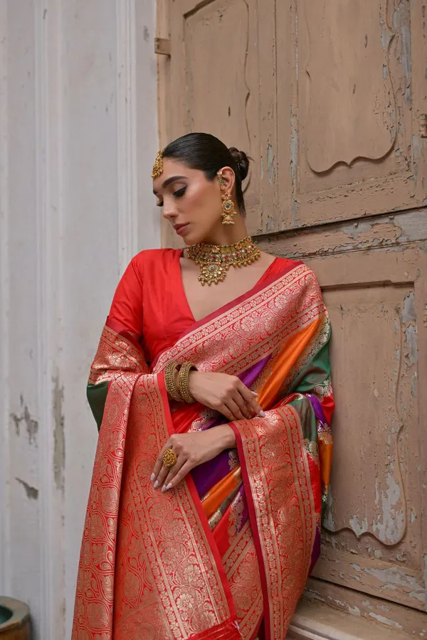 Multi_Color_Festive_Party_Wear_Designer_Soft_Banarasi_Silk_Saree_Default_Title