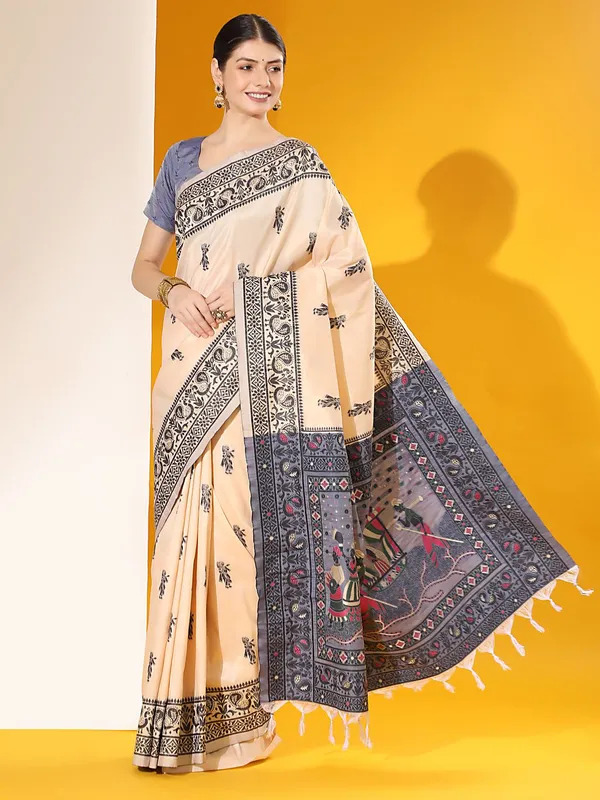Off_White_Color_Ethnic_Wear_Designer_Soft_Raw_Silk_Saree_Default_Title