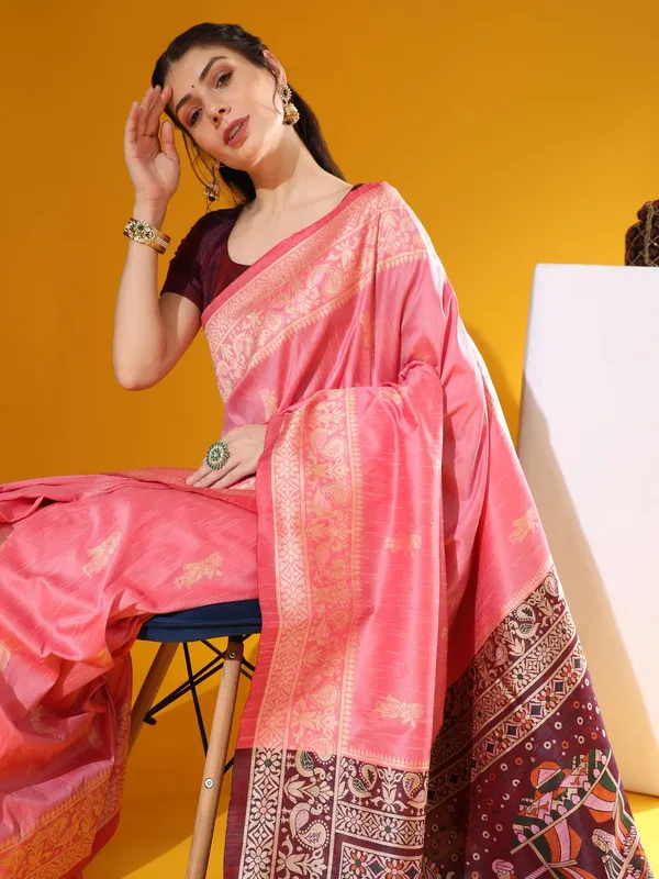 Pink_Color_Designer_Function_Wear_Soft_Raw_Silk_Saree_Default_Title