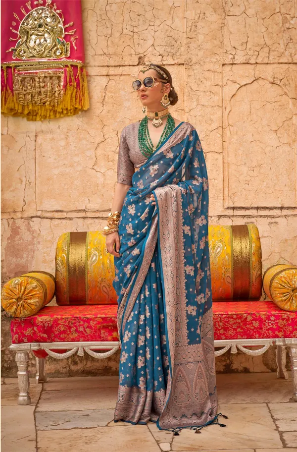 Teal_Color_Ethnic_Wear_Designer_Georgette_Saree_Default_Title