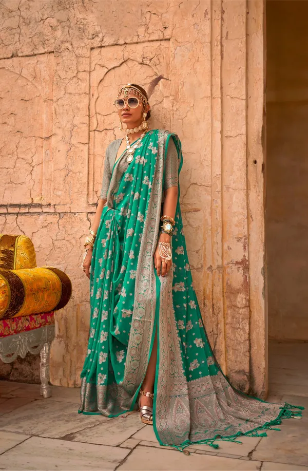 Mint_Color_Festive_Wear_Designer_Georgette_Saree_Default_Title