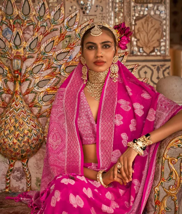 Pink_Color_Ethnic_Casual_Designer_Georgette_Saree_Default_Title