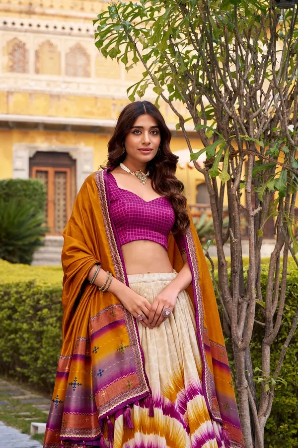 Multi_Color_Elegant_Designer_Tussar_Silk_Lehenga_Choli_Default_Title