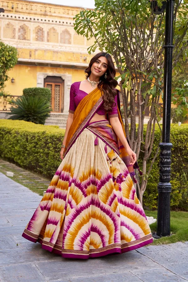 Multi_Color_Elegant_Designer_Tussar_Silk_Lehenga_Choli_Default_Title