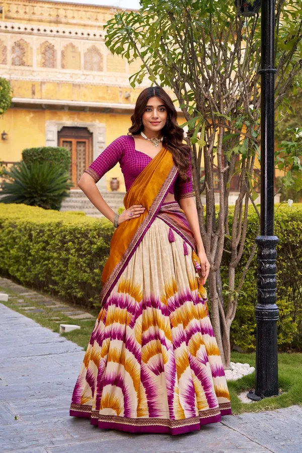 Multi_Color_Elegant_Designer_Tussar_Silk_Lehenga_Choli_Default_Title