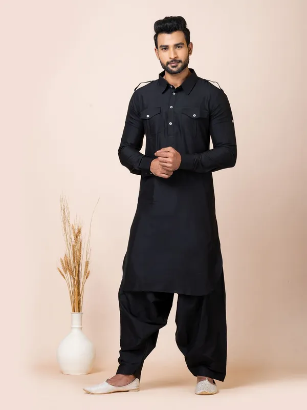 Black_Color_Party_Wear_Pathani_Kurta_Set