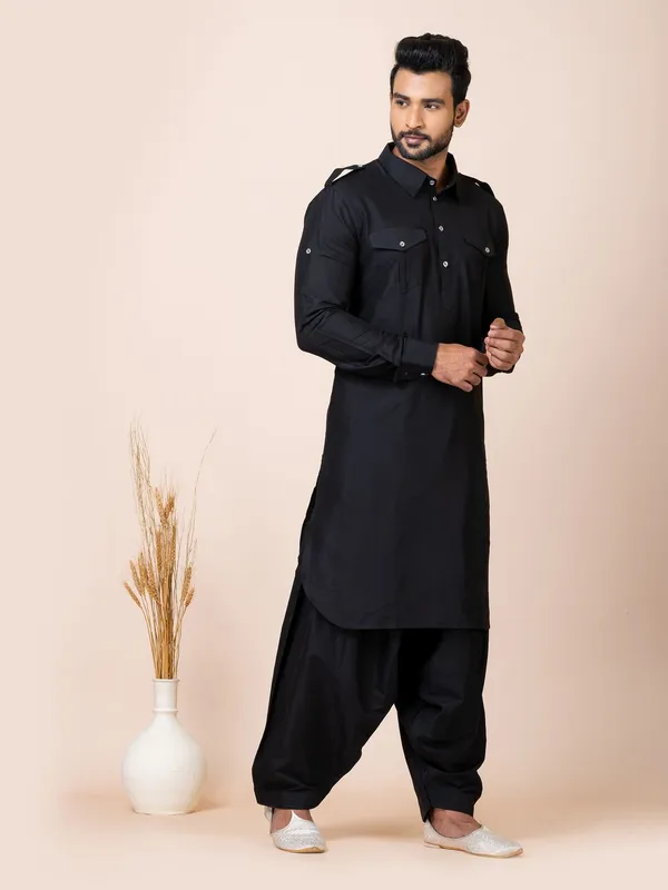 Black_Color_Party_Wear_Pathani_Kurta_Set