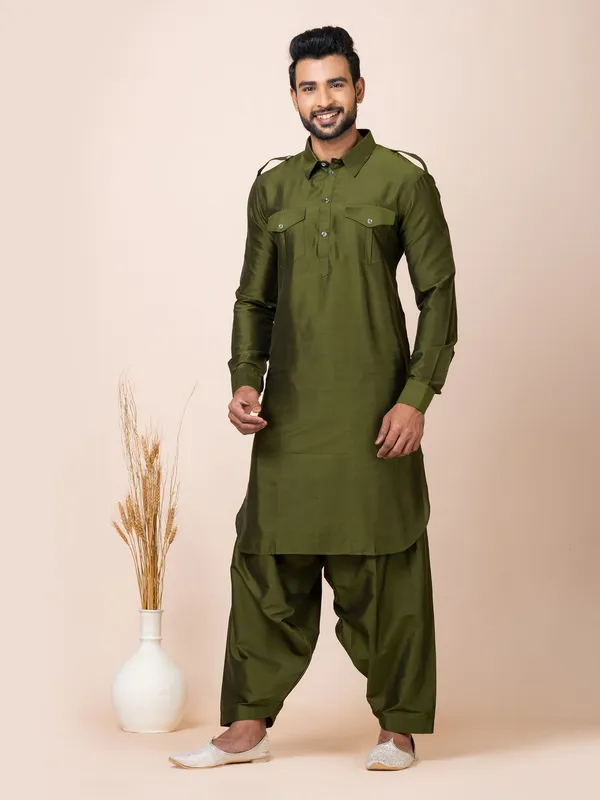 Rama_Green_Color_Classic_Pathani_Kurta_Set