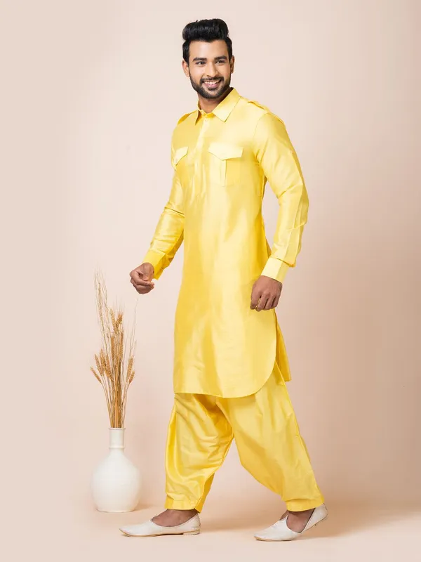 Yellow_Color_Festive_Wear_Pathani_Kurta_Set