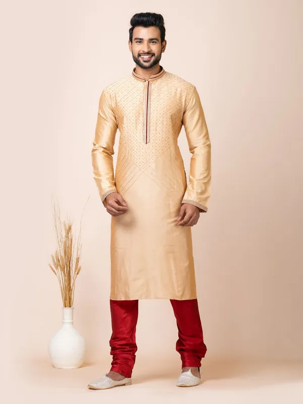 Chiku_Color_Premium_Cotton_Jacquard_Kurta_Set
