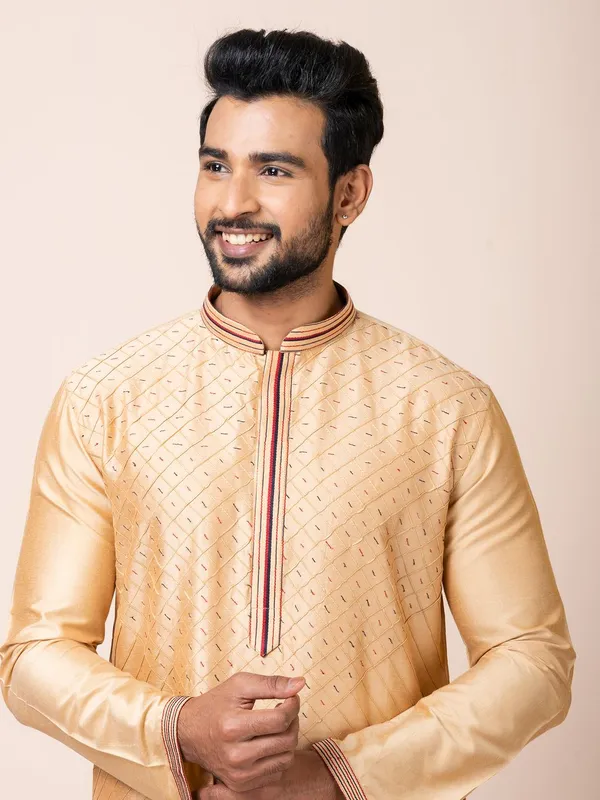Chiku_Color_Premium_Cotton_Jacquard_Kurta_Set