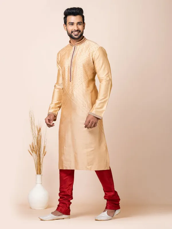 Chiku_Color_Premium_Cotton_Jacquard_Kurta_Set