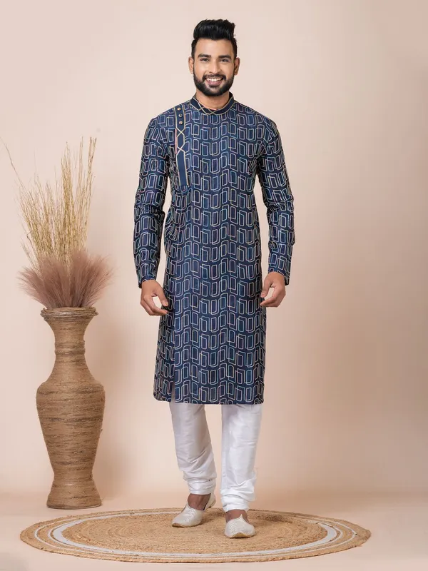 Premium_Designer_Men_S_Navy_Blue_Kurta_Pyjama_Set
