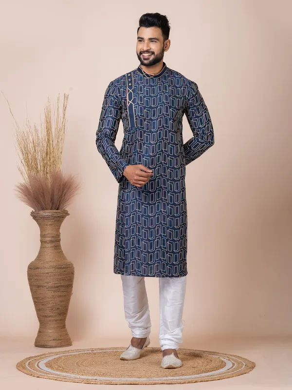 Premium_Designer_Men_S_Navy_Blue_Kurta_Pyjama_Set