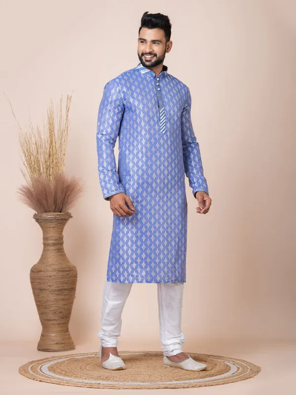 Multi_Color_Festive_Wear_Designer_Kurta_Pyjama_Set