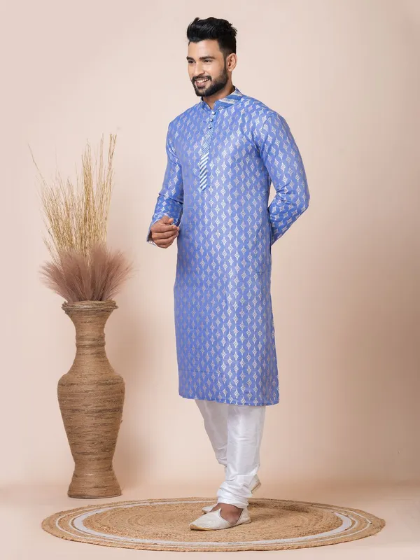 Multi_Color_Festive_Wear_Designer_Kurta_Pyjama_Set