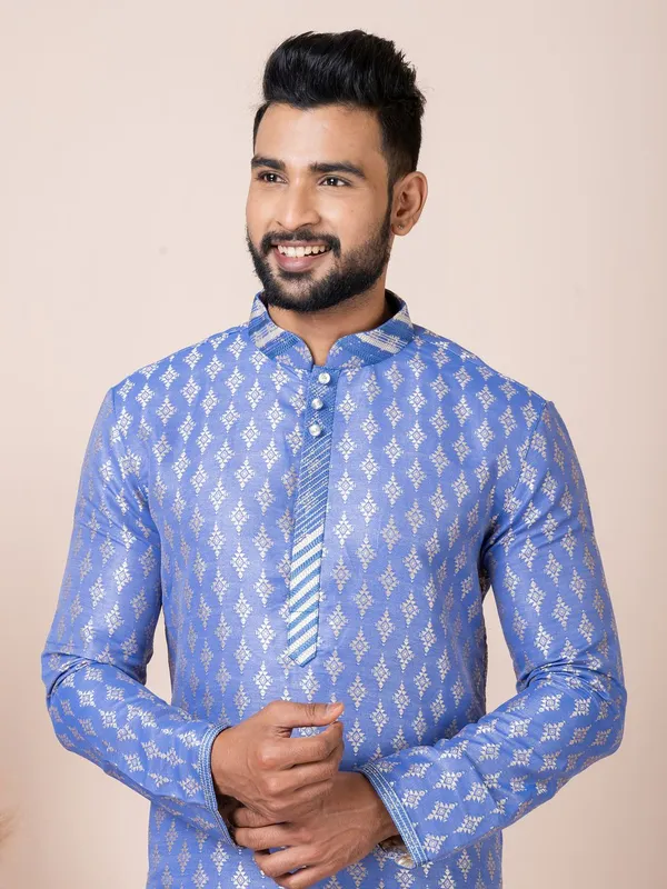 Multi_Color_Festive_Wear_Designer_Kurta_Pyjama_Set