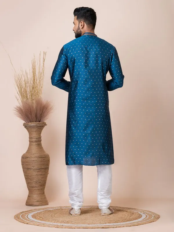 Rama_Green_Color_Premium_Designer_Kurta_Pyjama_Set