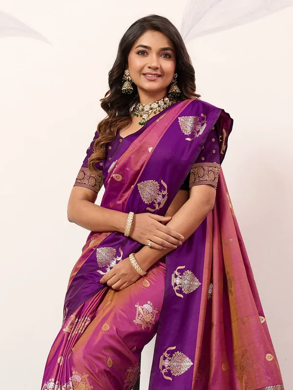 Peach_Pink_Festive_Wear_Designer_Soft_Silk_Saree_Default_Title