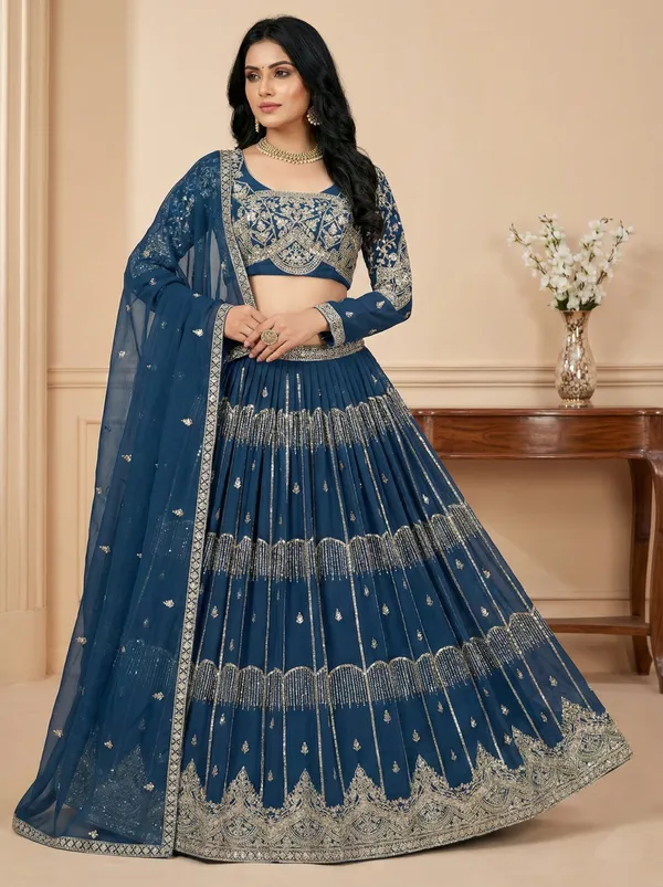 Teal_Classic_Party_Wear_Designer_Lehenga_Choli_Default_Title