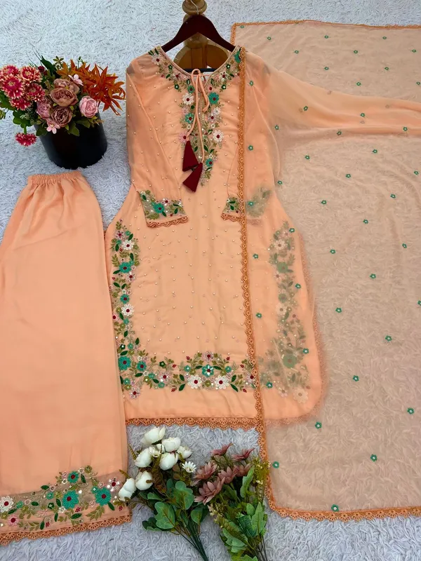 Peach_Stylish_Elementary_Designer_Readymade_Suit