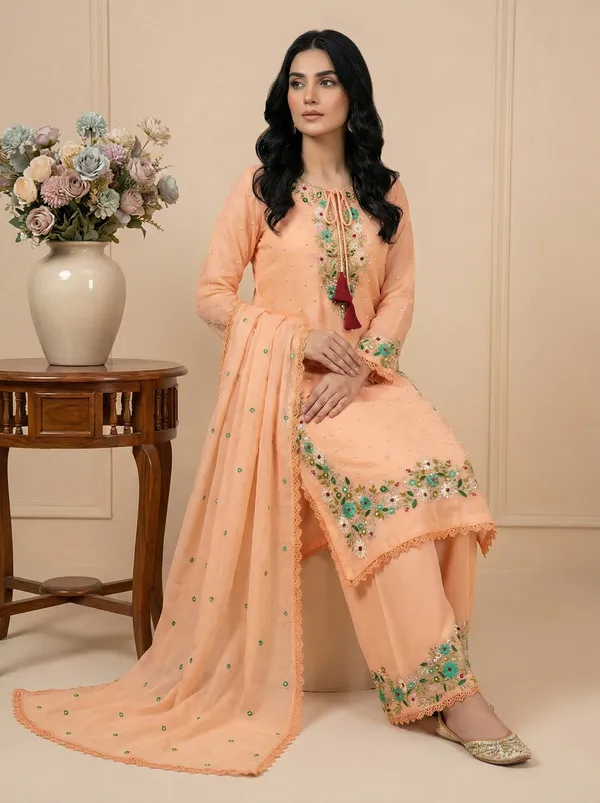 Peach_Stylish_Elementary_Designer_Readymade_Suit