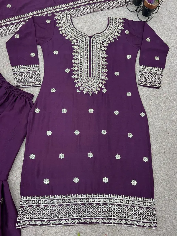 Wine_Luxury_Elementary_Designer_Pure_Heavy_Chinnon_Silk_Readymade_Suit