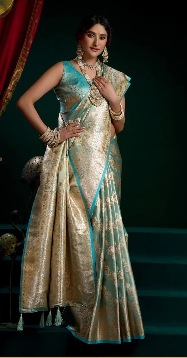 Sky_Blue_Ethnic_Designer_Premium_Satin_Silk_Saree_Default_Title