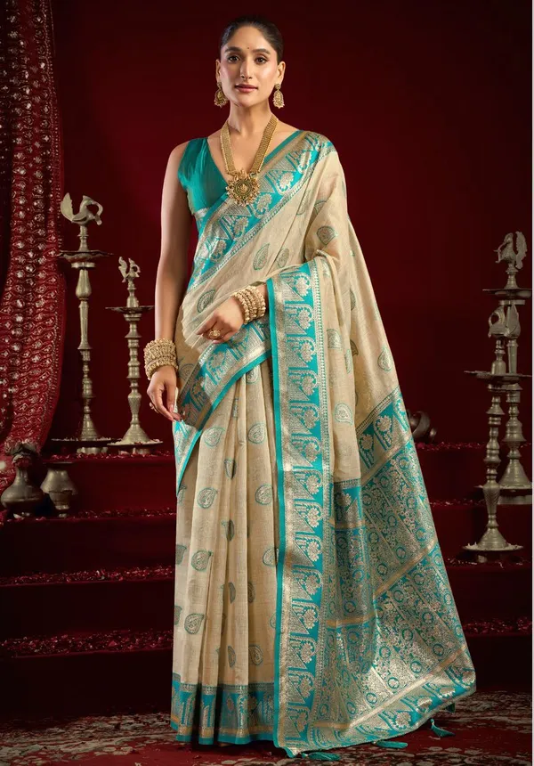 Cream_Banarasi_Silk_Designer_Function_Wear_Saree_Default_Title